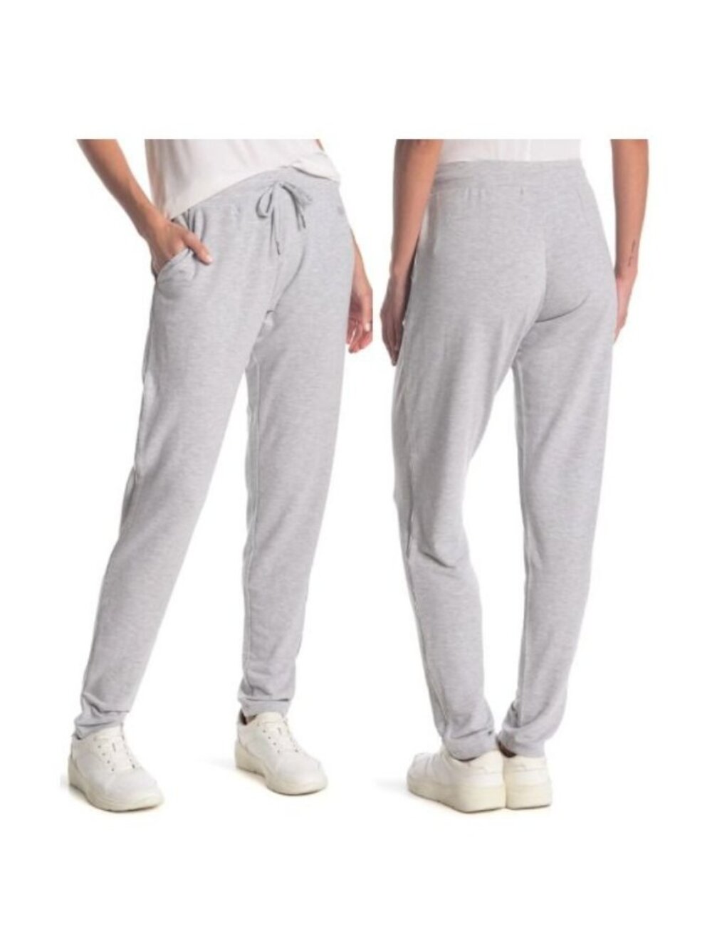 ⭐Max Studio Gray Shimmer Drawstring Jogger Pants Women's Size S Soft Lounge Wear